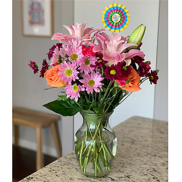 Light of My Life Bouquet &amp; Happy Birthday Topper